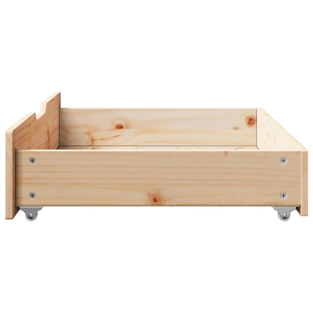 Sengeskuffer med hjul 2 stk 85x55x17 cm heltre furu