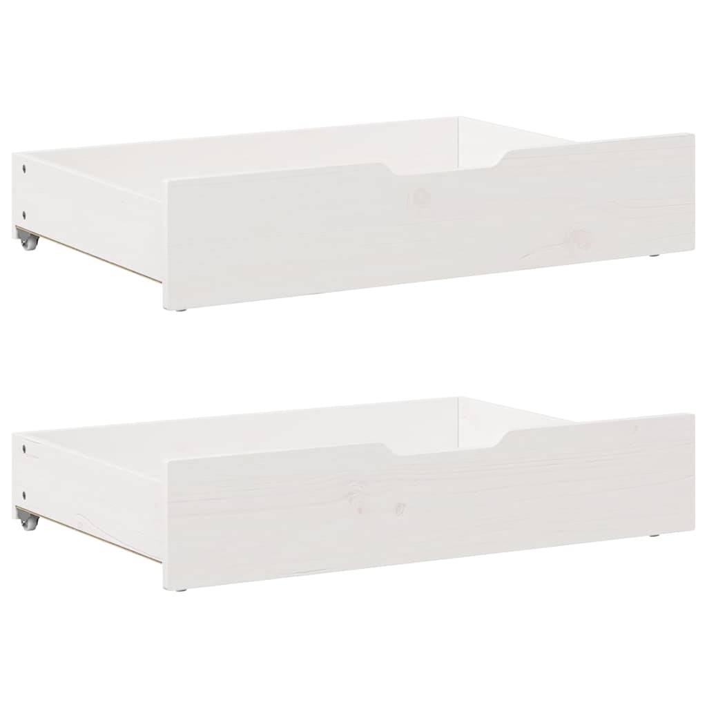 Sengeskuffer 2 stk voksbrun 85x55x17 cm heltre furu