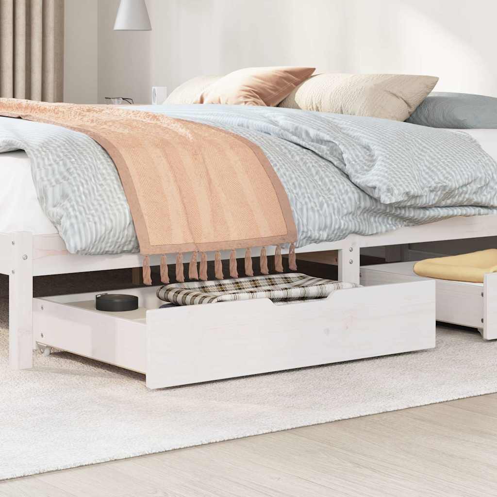 Sengeskuffer 2 stk voksbrun 85x55x17 cm heltre furu