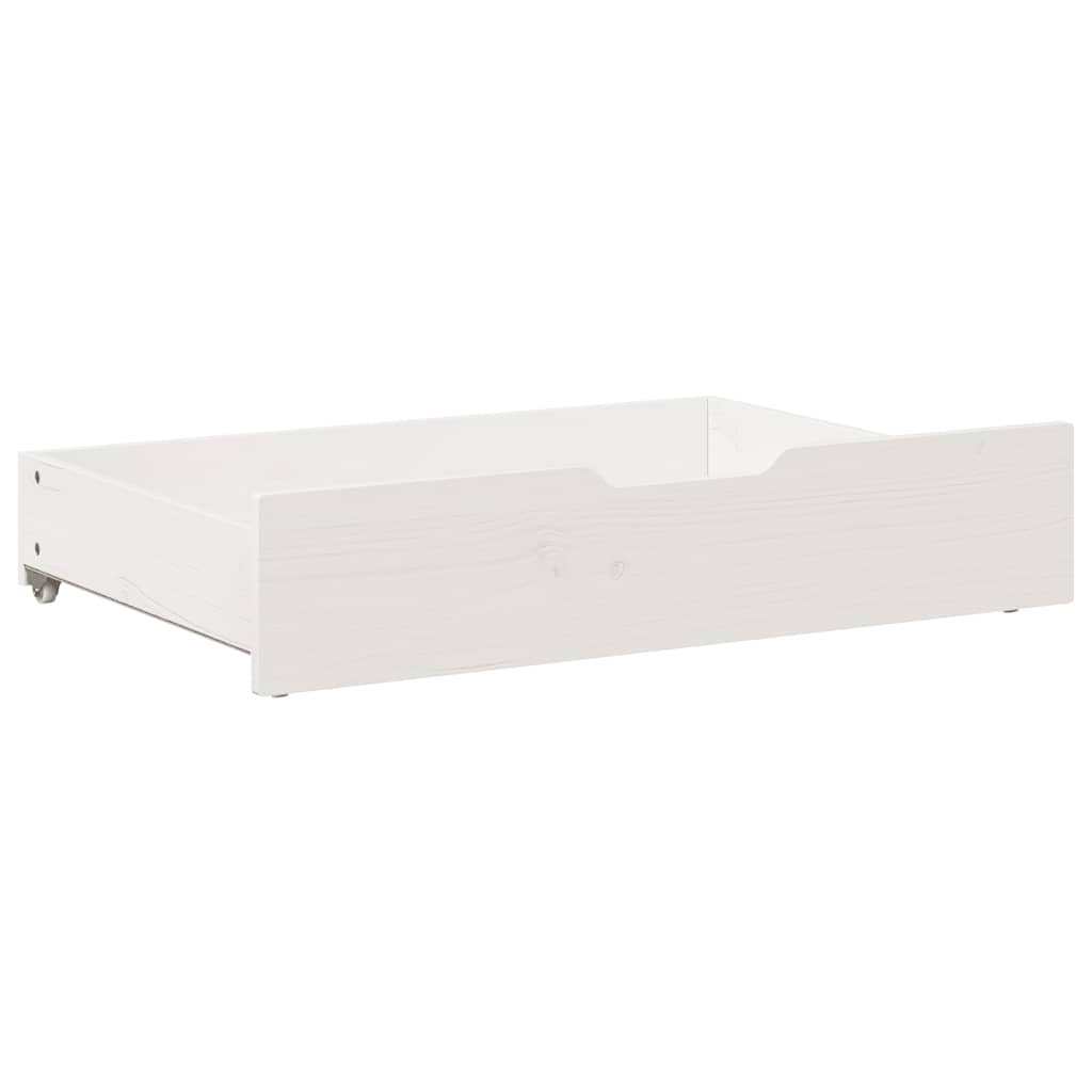 Sengeskuffer 2 stk hvit 80x55x17 cm heltre furu