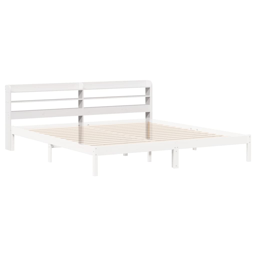 Hodegavl med hyller hvit 200 cm heltre furu