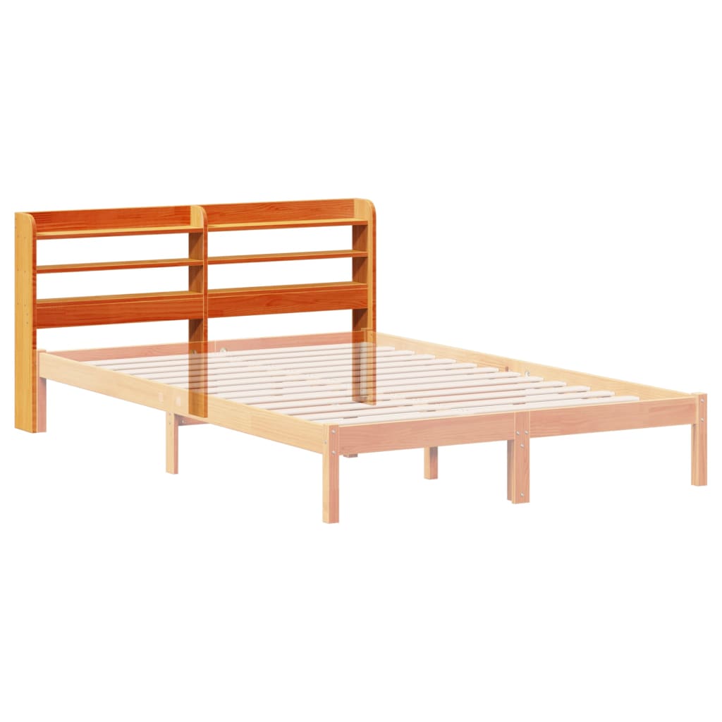 Hodegavl med hyller voksbrun 140 cm heltre furu