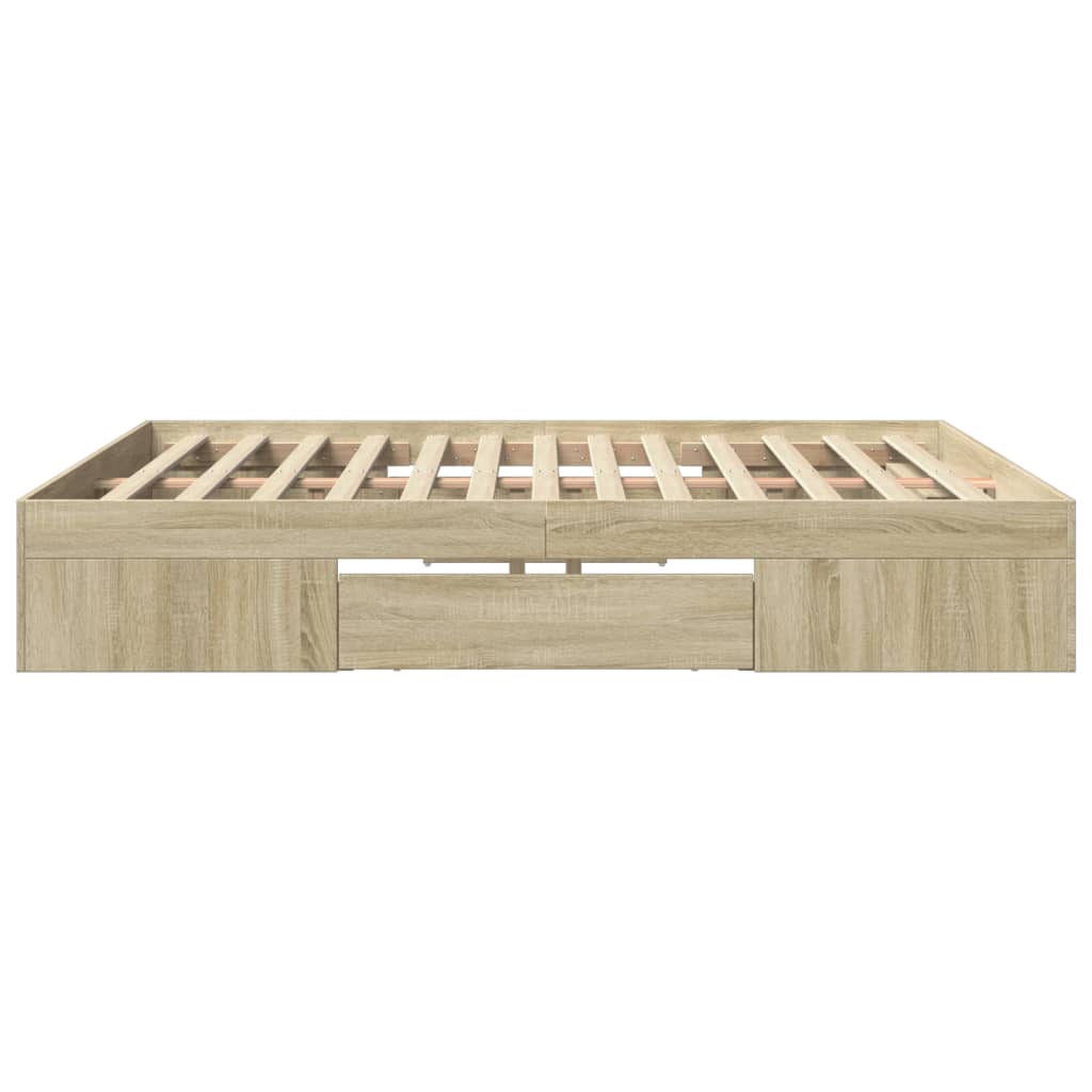 Sengeramme uten madrass sonoma eik 200x200 cm konstruert tre