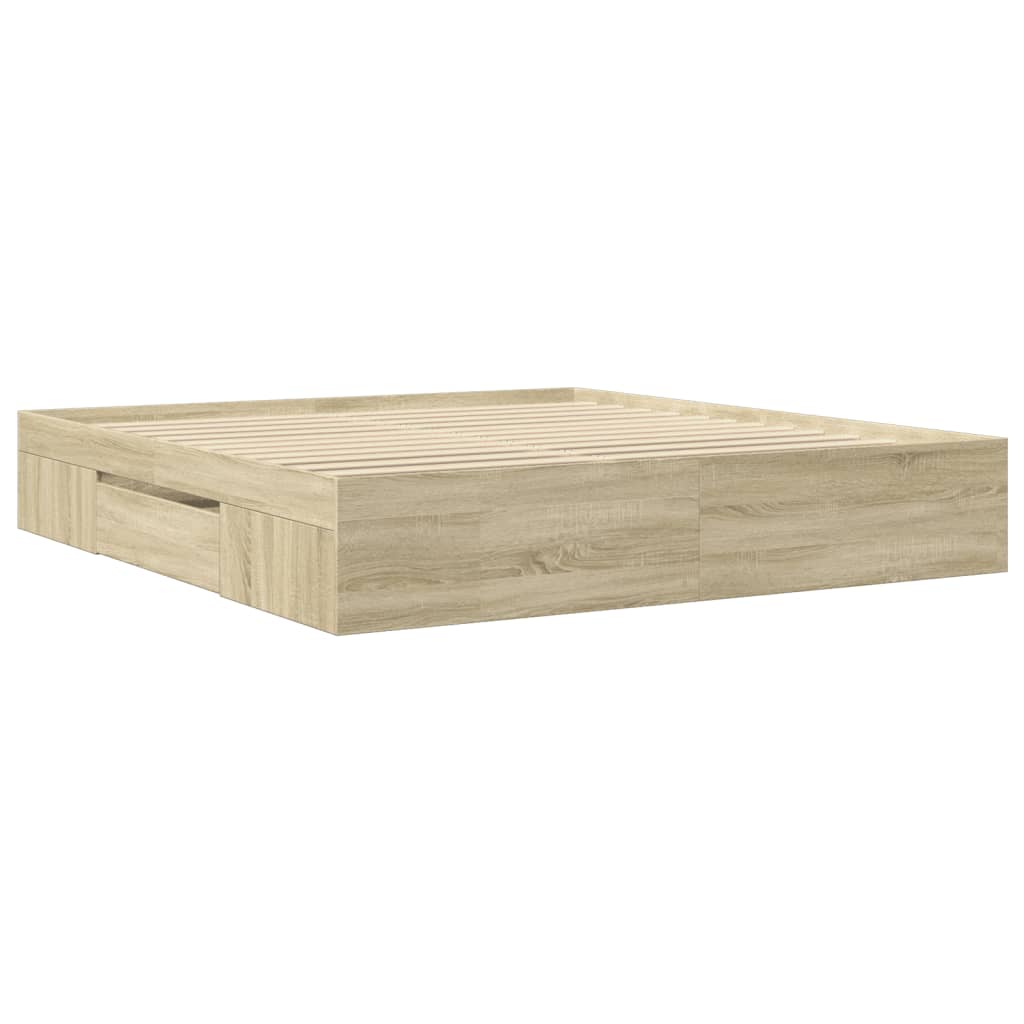 Sengeramme uten madrass sonoma eik 180x200 cm konstruert tre