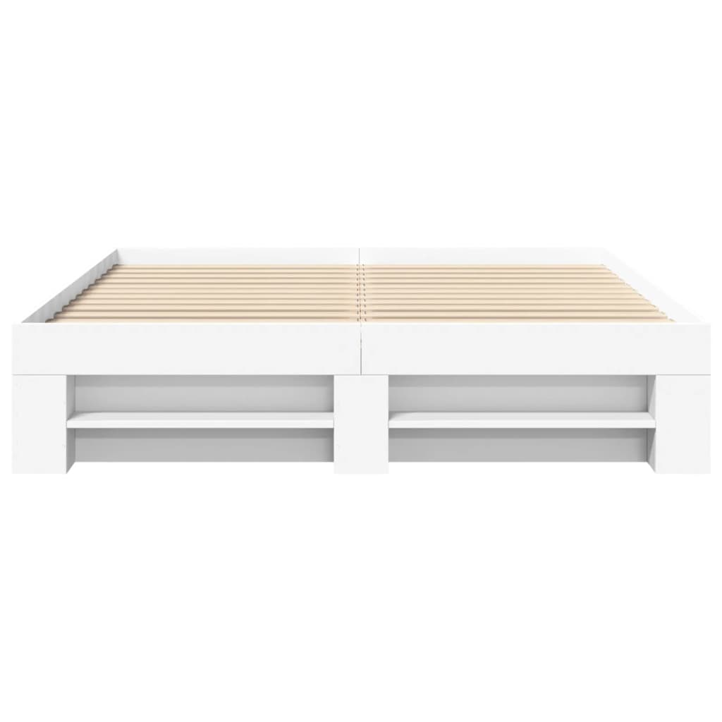 Sengeramme hvit 150x200 cm konstruert tre