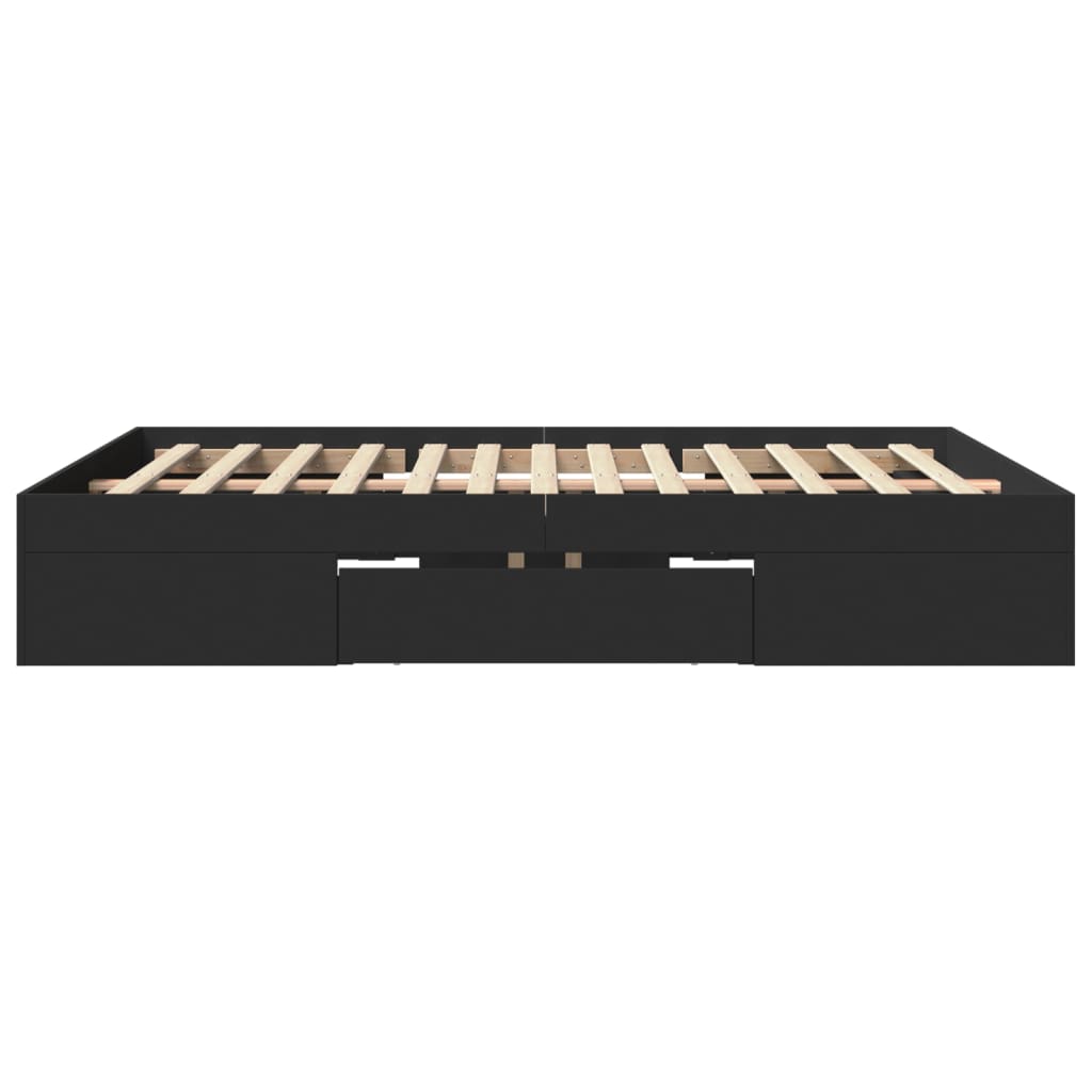 Sengeramme svart 150x200 cm konstruert tre