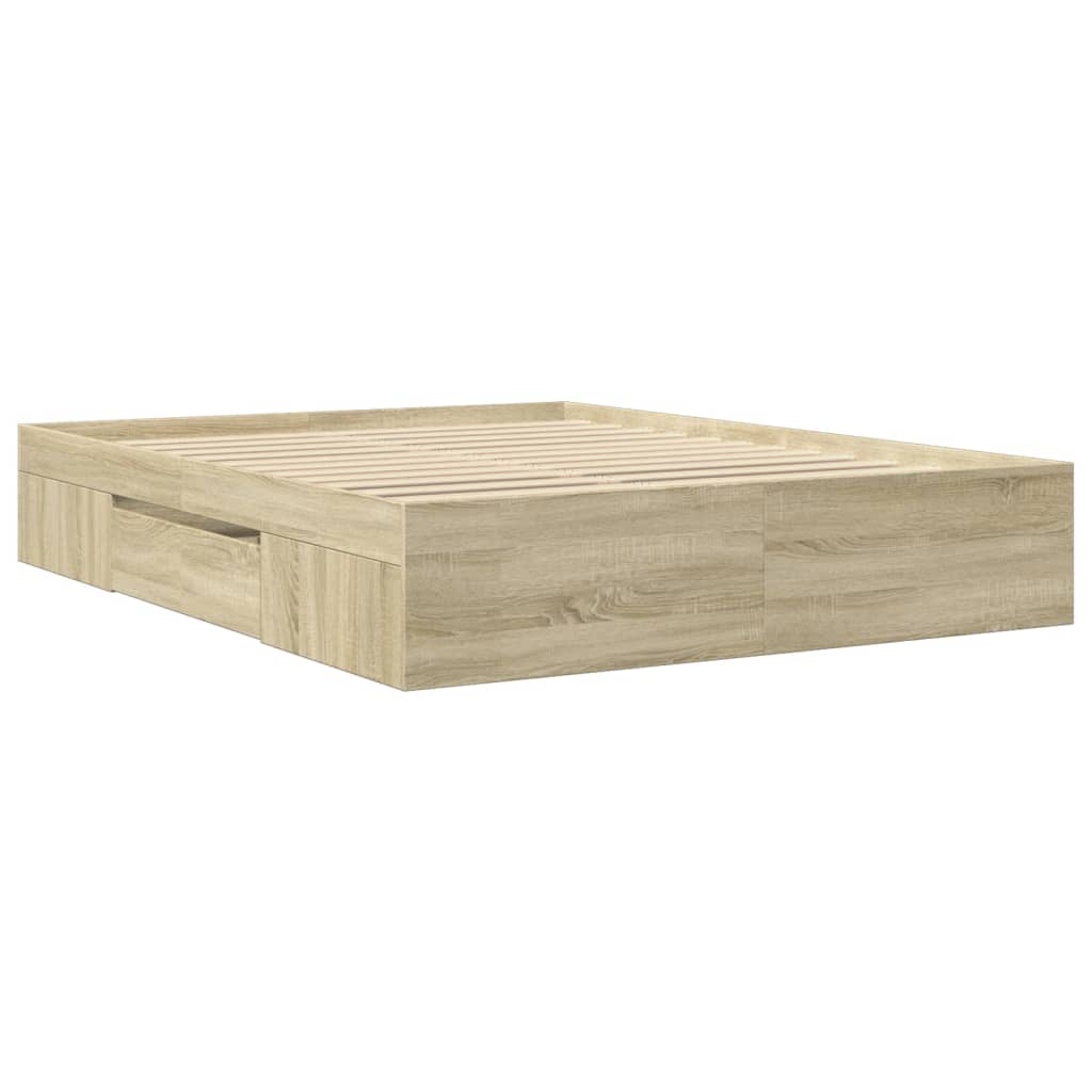 Sengeramme uten madrass sonoma eik 150x200 cm konstruert tre