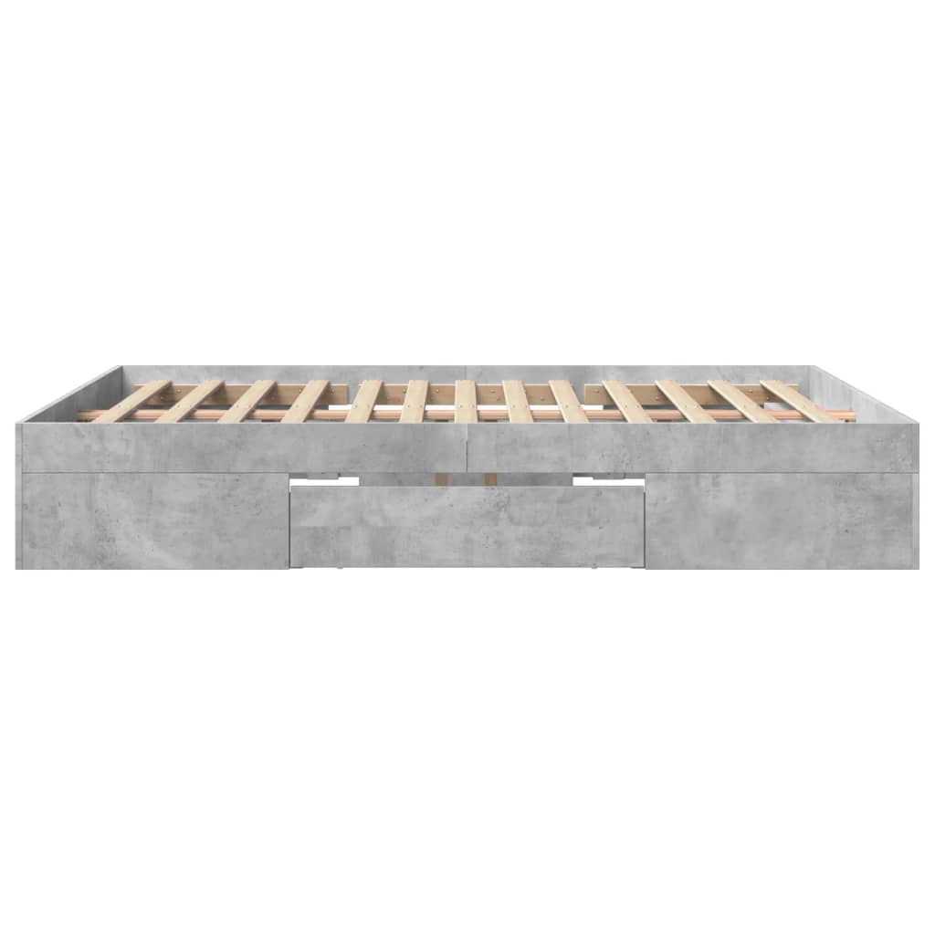Sengeramme betonggrå 150x200 cm konstruert tre