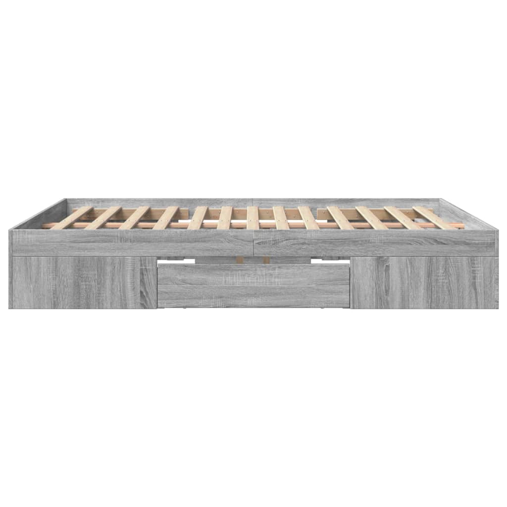 Sengeramme grå sonoma 150x200 cm konstruert tre