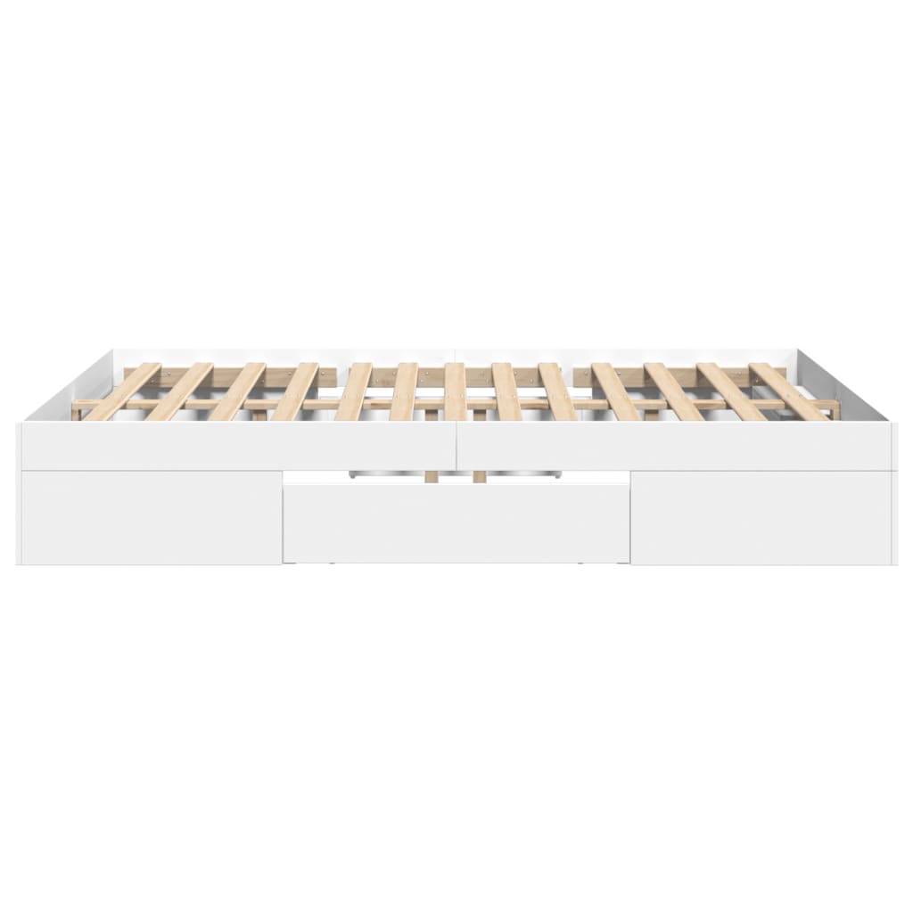Sengeramme hvit 140x200 cm konstruert tre