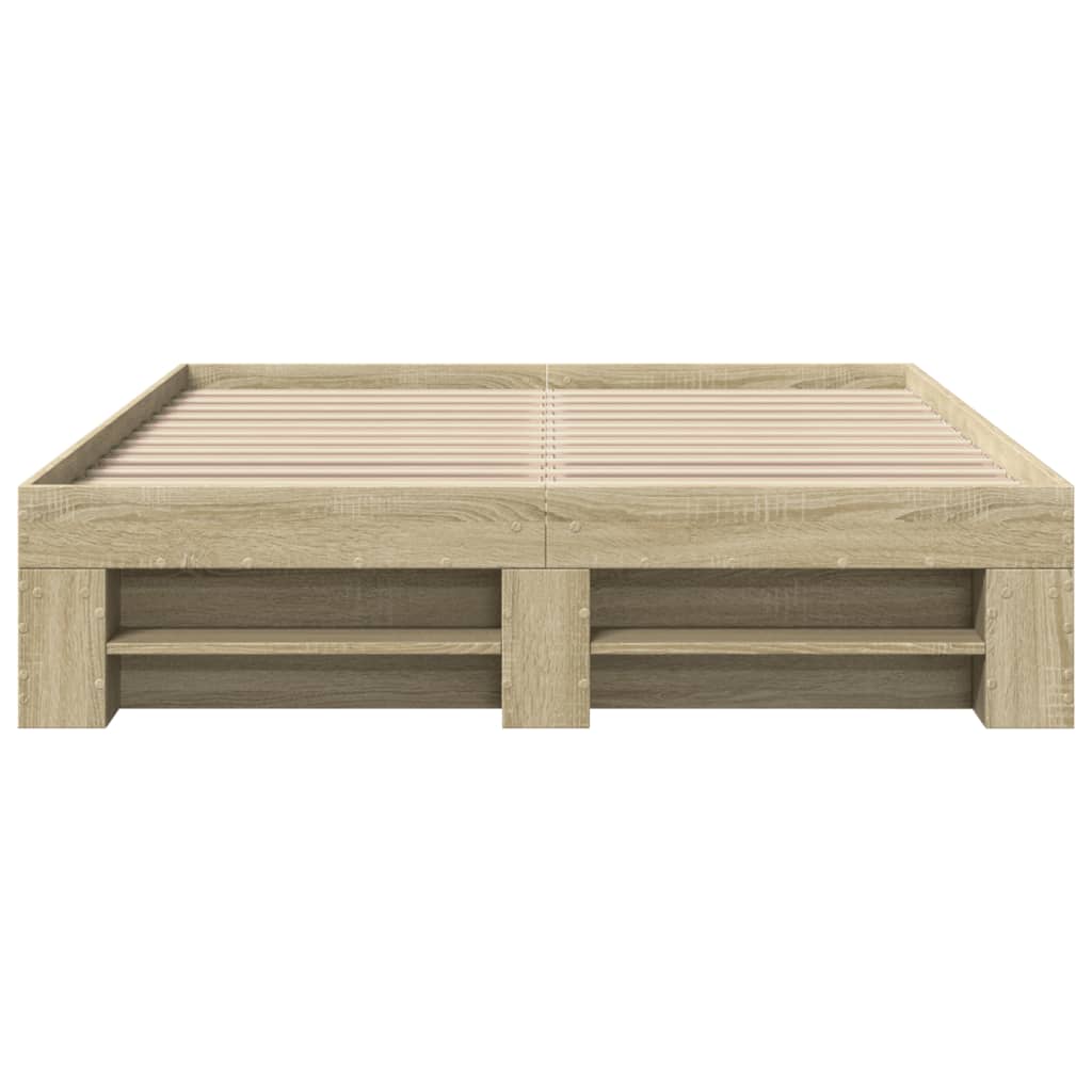 Sengeramme uten madrass sonoma eik 140x200 cm konstruert tre