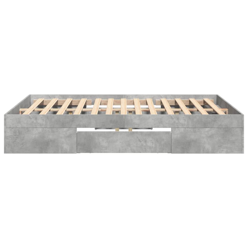 Sengeramme betonggrå 140x200 cm konstruert tre