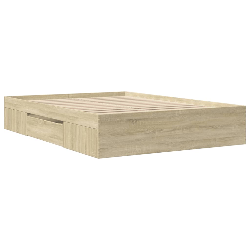 Sengeramme uten madrass sonoma eik 120x200 cm konstruert tre