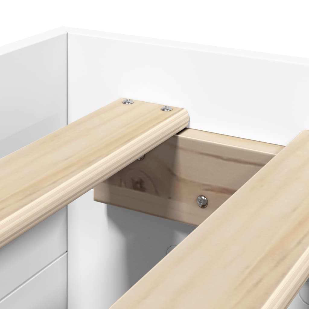 Sengeramme hvit 90x200 cm konstruert tre