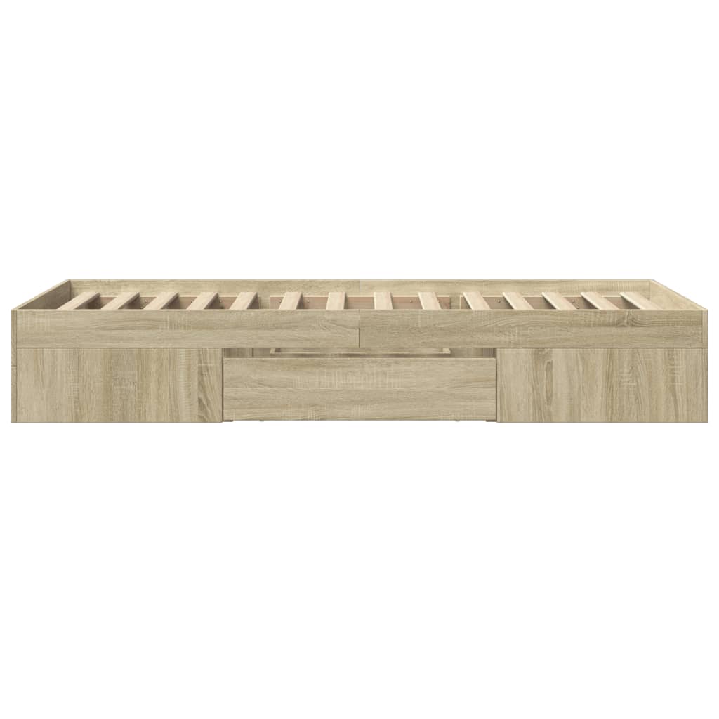 Sengeramme uten madrass sonoma eik 90x200 cm konstruert tre
