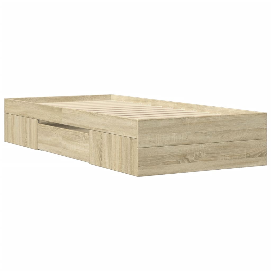 Sengeramme uten madrass sonoma eik 90x200 cm konstruert tre