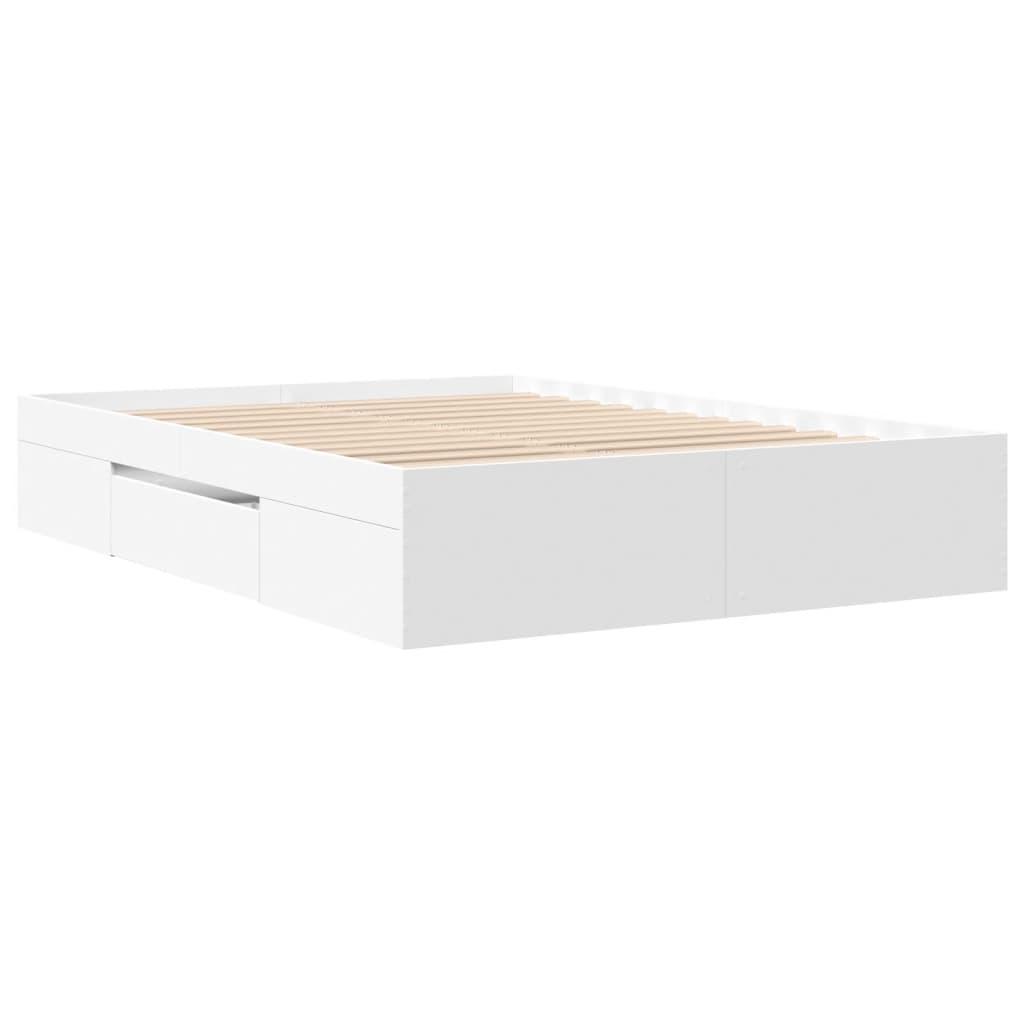 Sengeramme hvit 140x190 cm konstruert tre