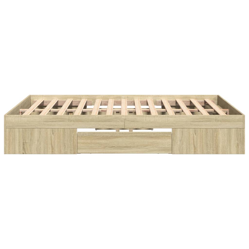 Sengeramme uten madrass sonoma eik 140x190 cm konstruert tre