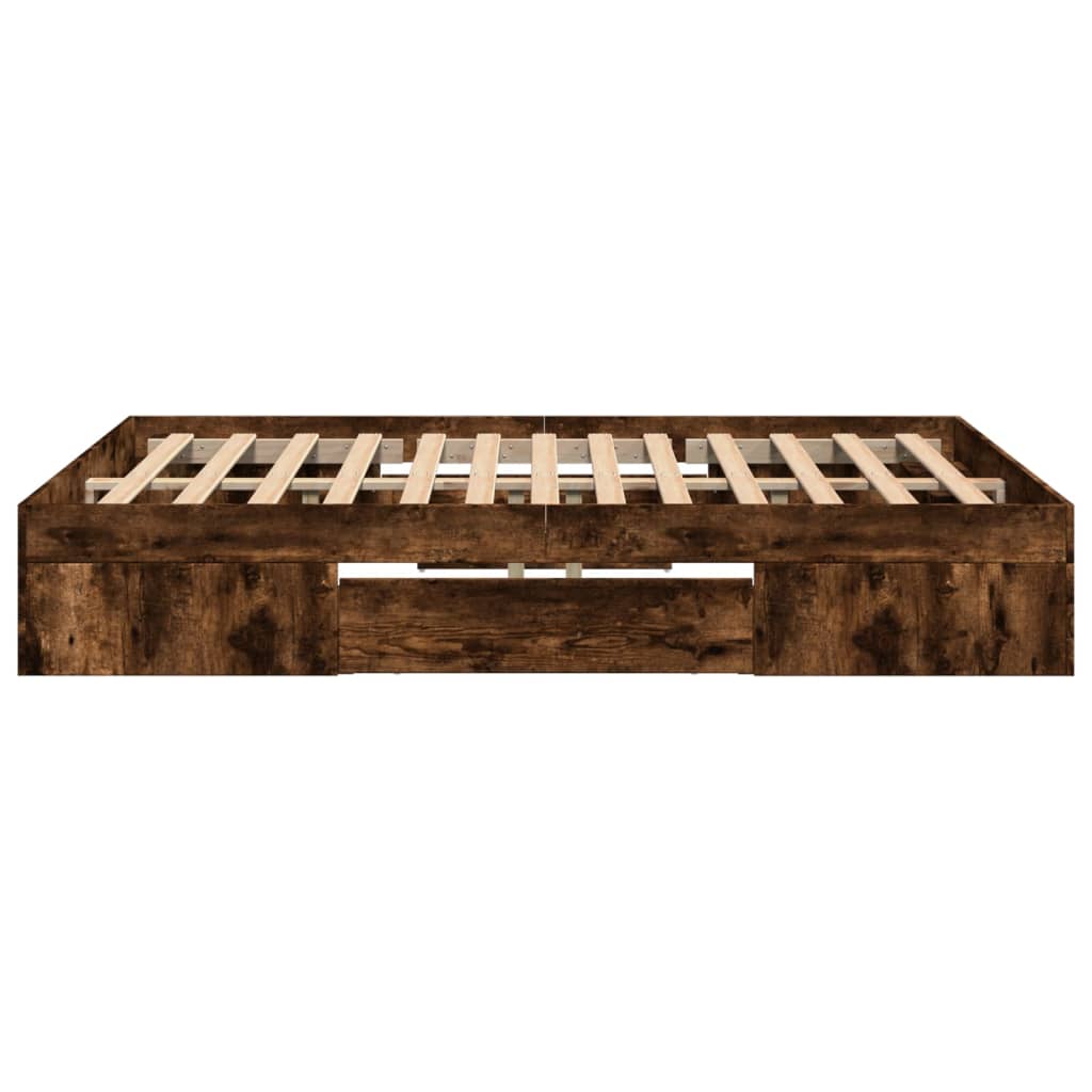 Sengeramme uten madrass røkt eik 140x190 cm konstruert tre