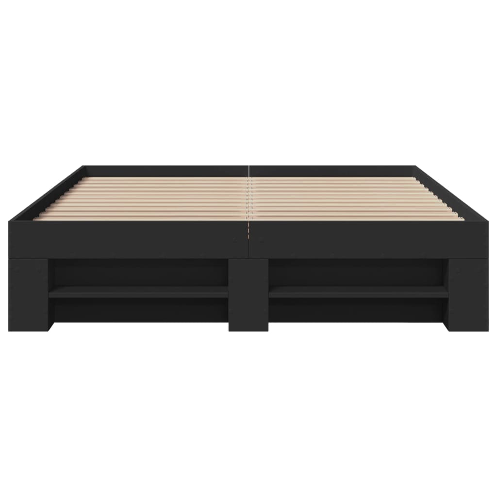 Sengeramme svart 135x190 cm konstruert tre