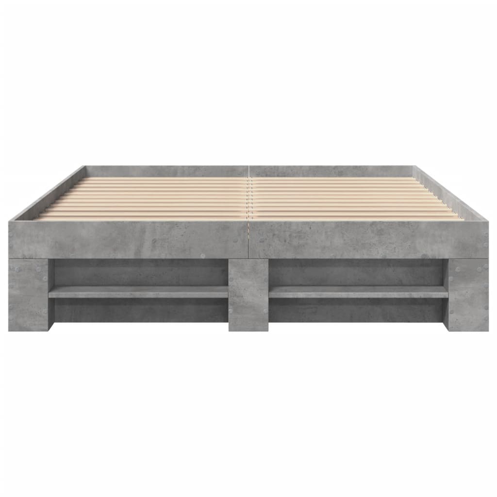 Sengeramme betonggrå 135x190 cm konstruert tre