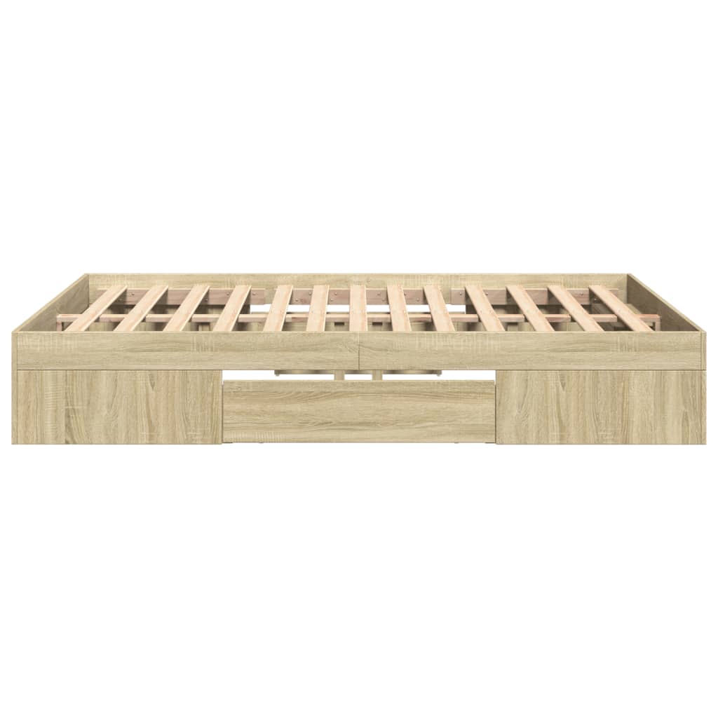Sengeramme uten madrass sonoma eik 120x190 cm konstruert tre