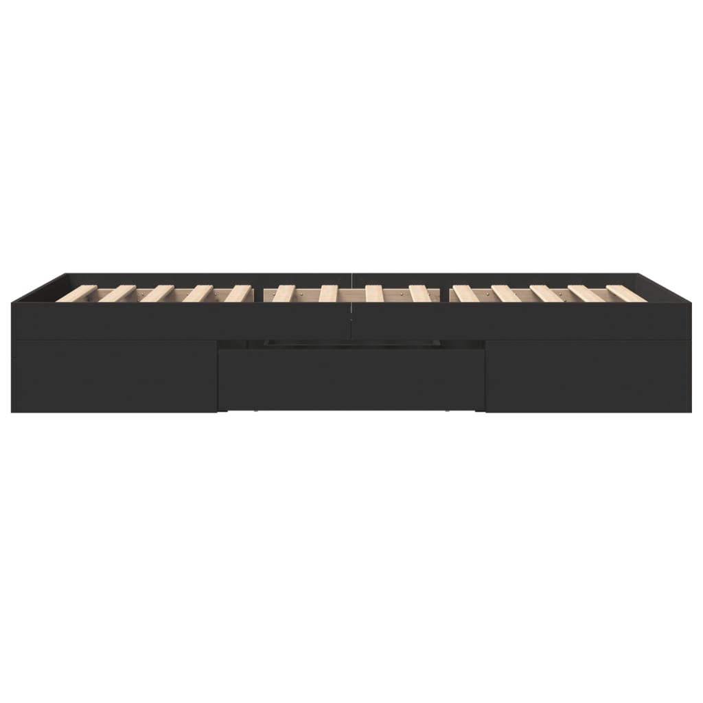 Sengeramme svart 90x190 cm konstruert tre