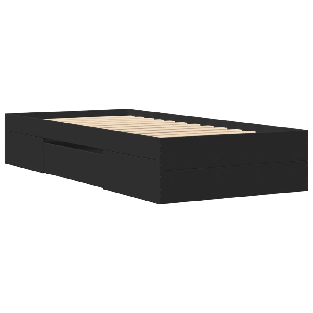 Sengeramme svart 90x190 cm konstruert tre