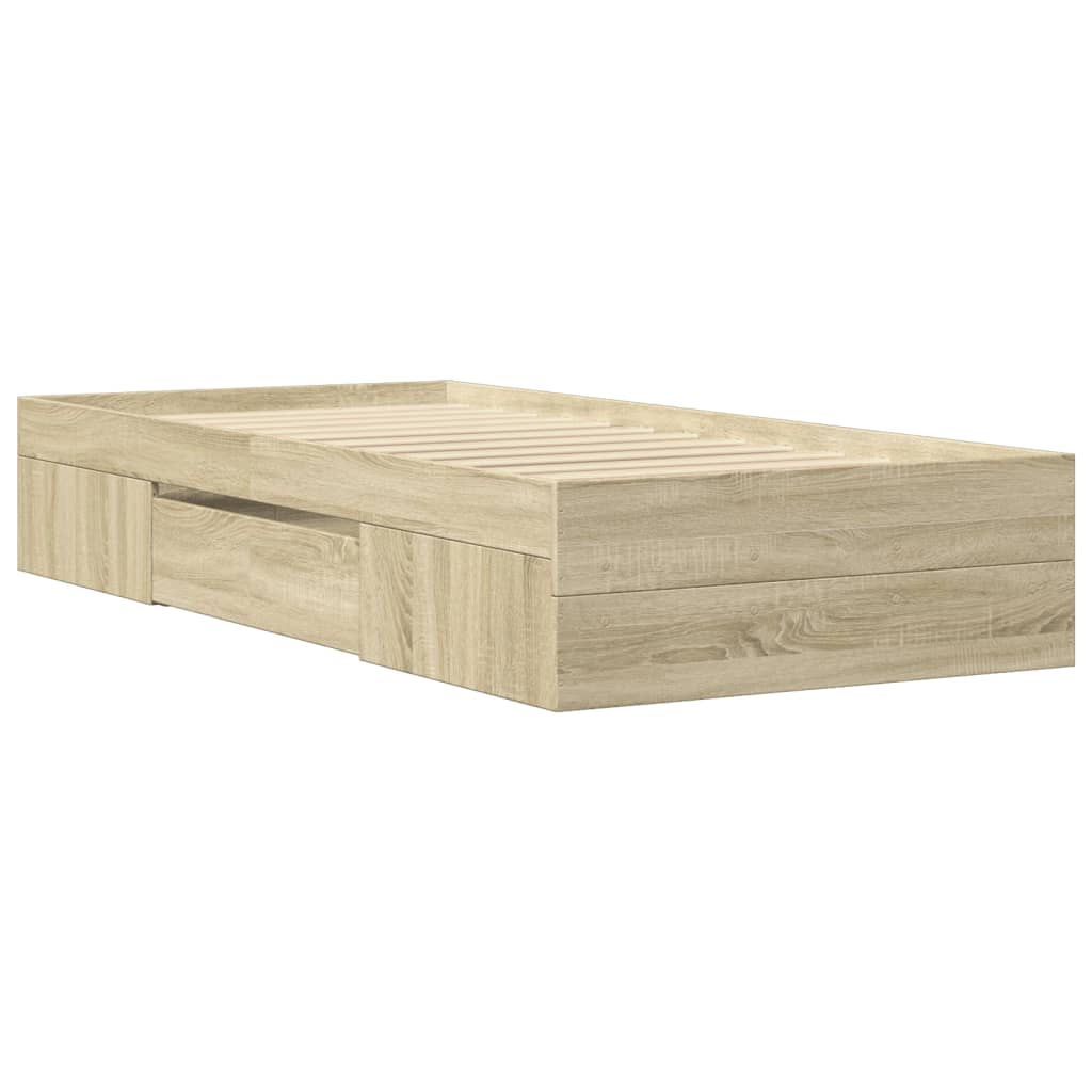 Sengeramme uten madrass sonoma eik 90x190 cm konstruert tre