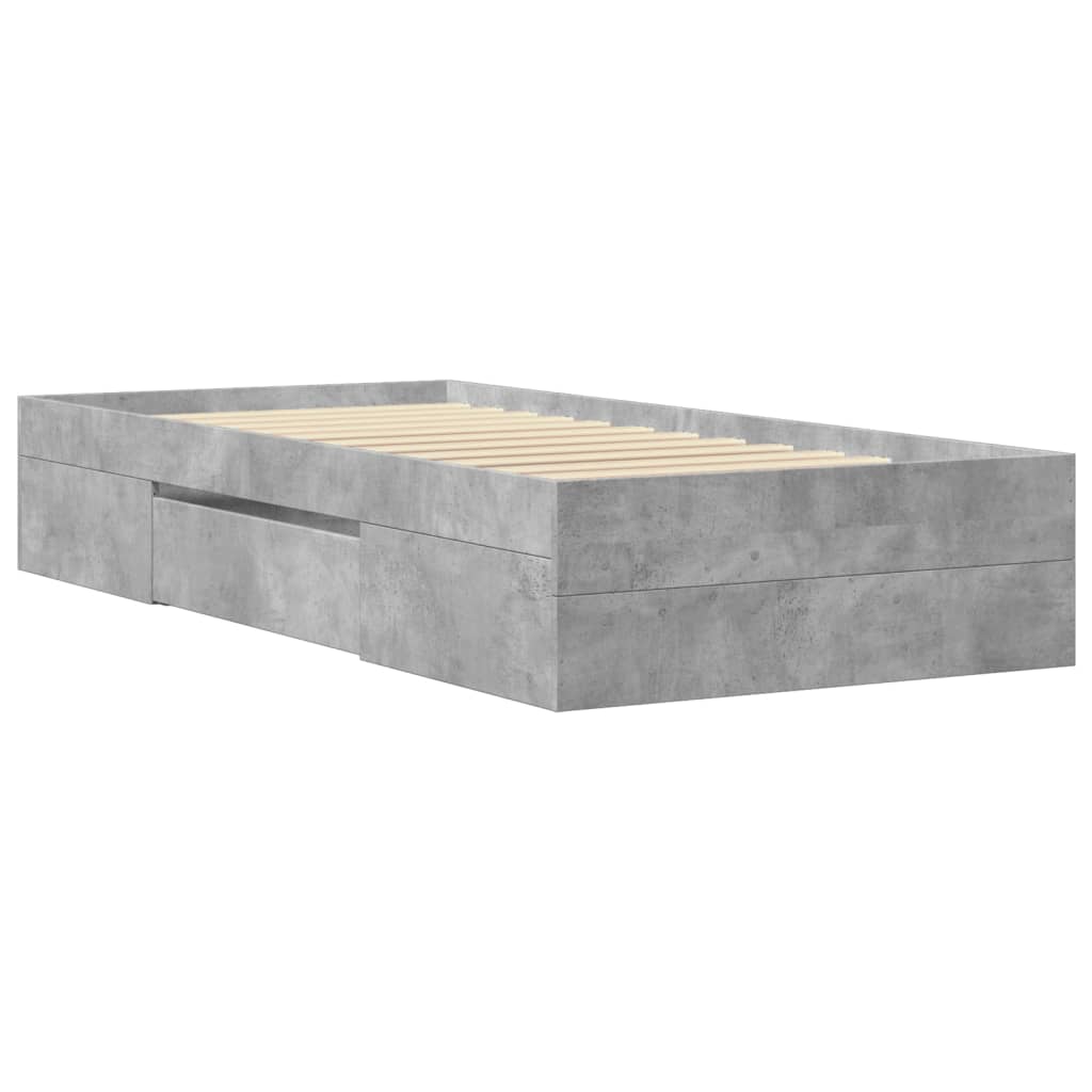 Sengeramme betonggrå 90x190 cm konstruert tre