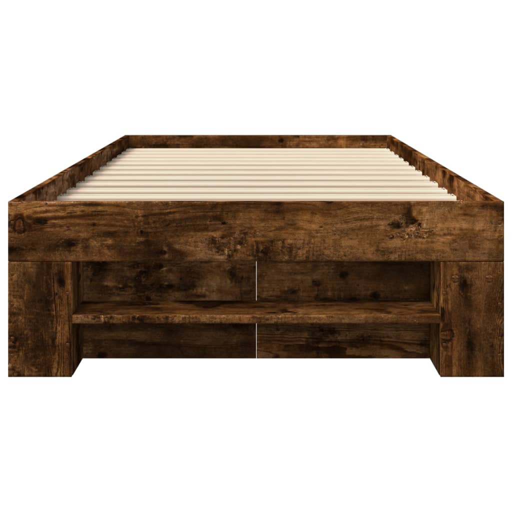Sengeramme uten madrass røkt eik 90x190 cm konstruert tre