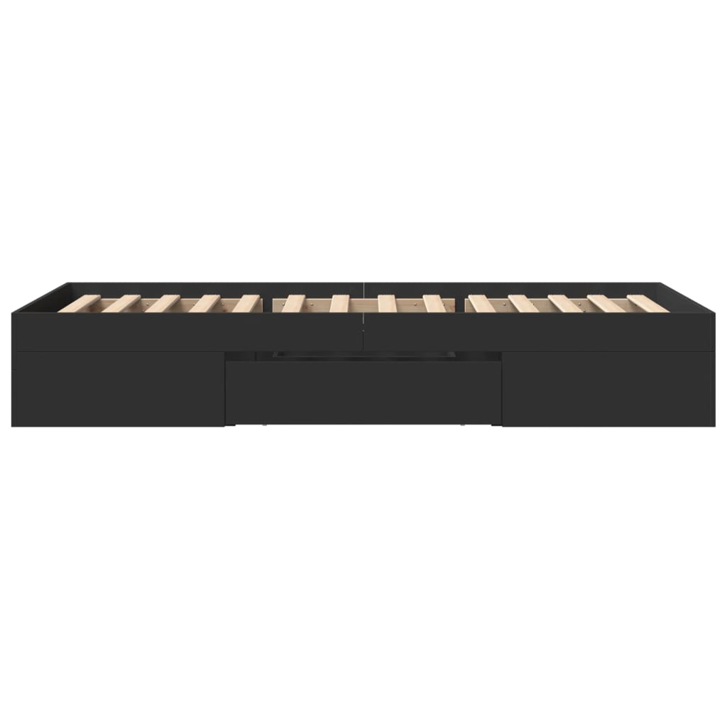 Sengeramme svart 75x190 cm konstruert tre