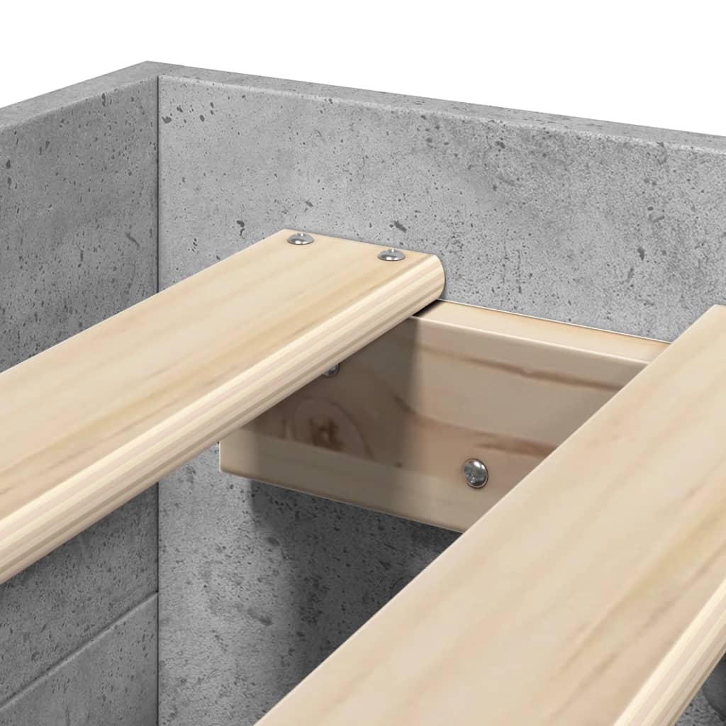 Sengeramme betonggrå 75x190 cm konstruert tre