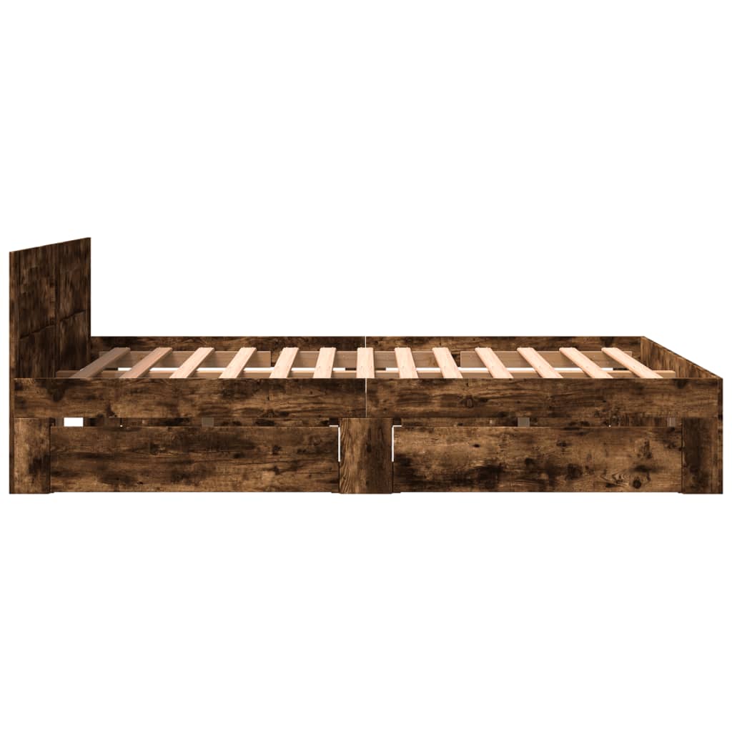 Sengeramme med hodegavl røkt eik 160x200 cm konstruert tre