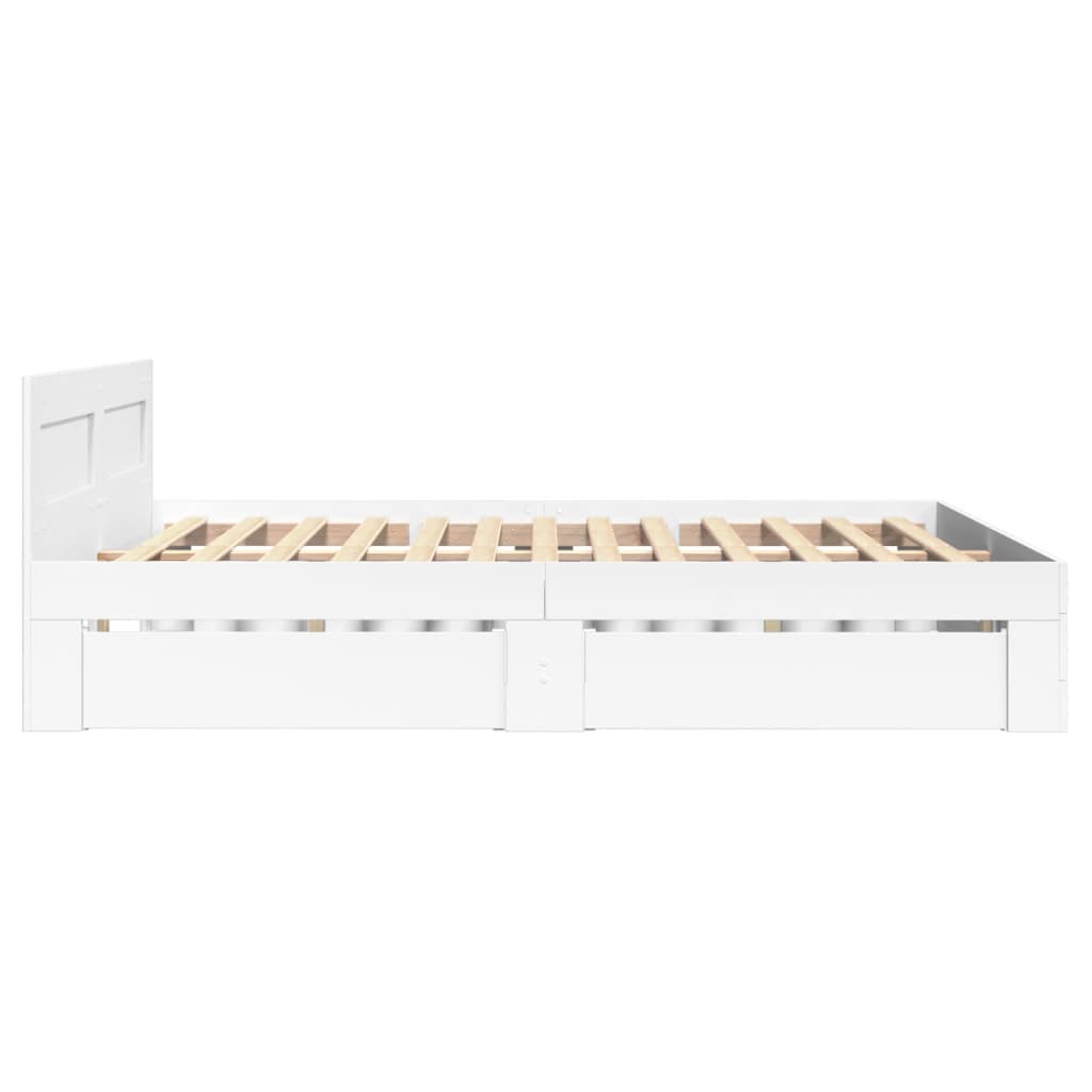 Sengeramme med hodegavl hvit 120x200 cm konstruert tre