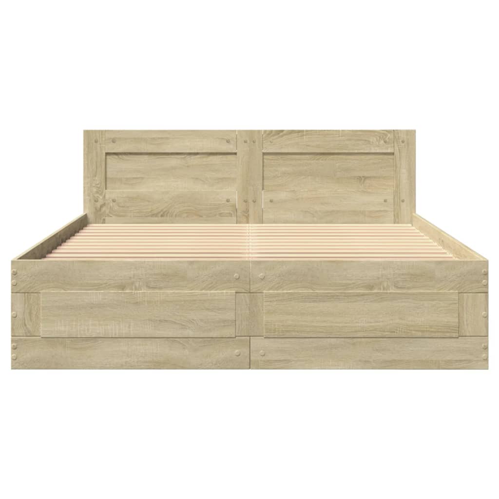Sengeramme med hodegavl sonoma eik 120x190 cm konstruert tre