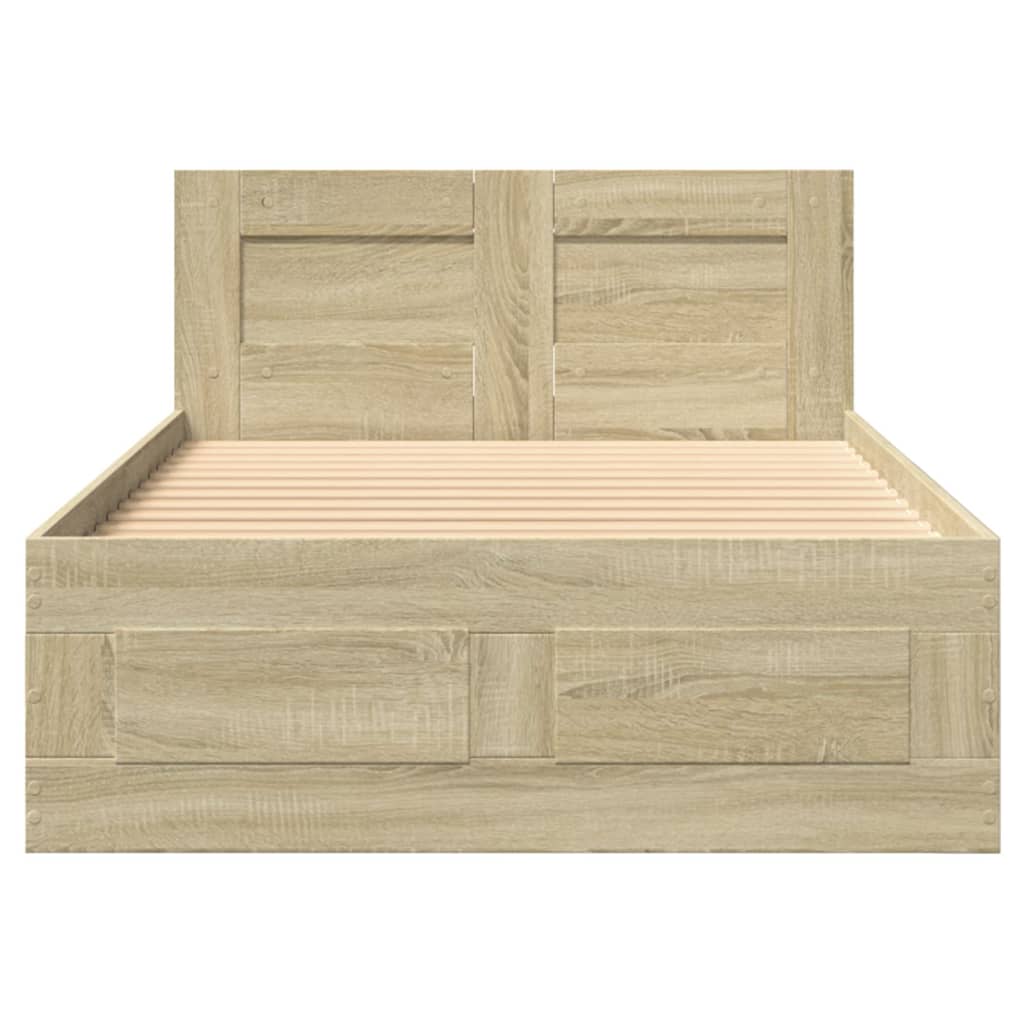 Sengeramme med hodegavl sonoma eik 90x190 cm konstruert tre