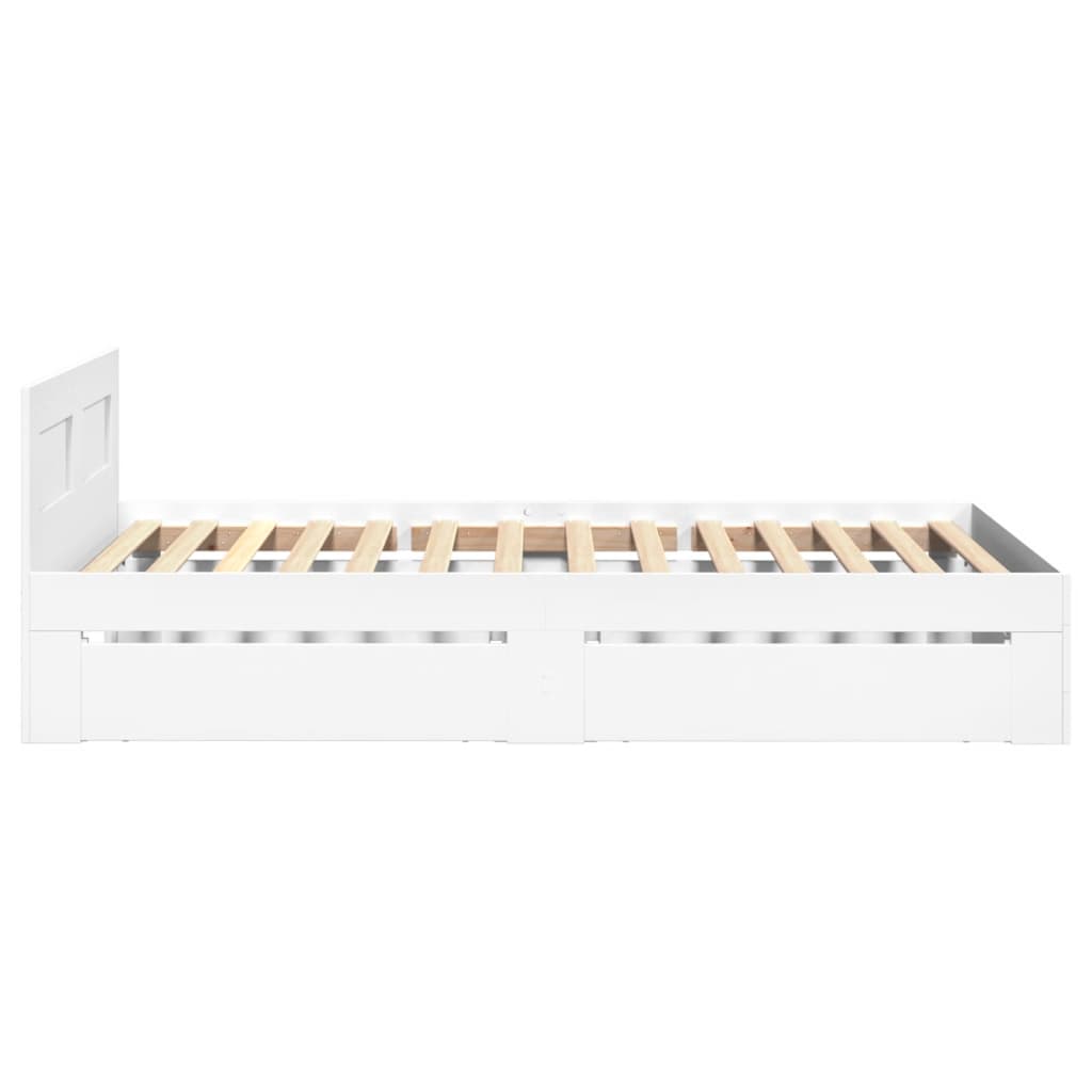 Sengeramme med hodegavl hvit 75x190 cm konstruert tre