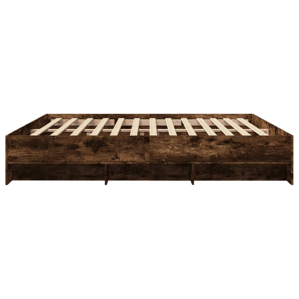 Sengeramme uten madrass madrass røkt eik 200x200 cm