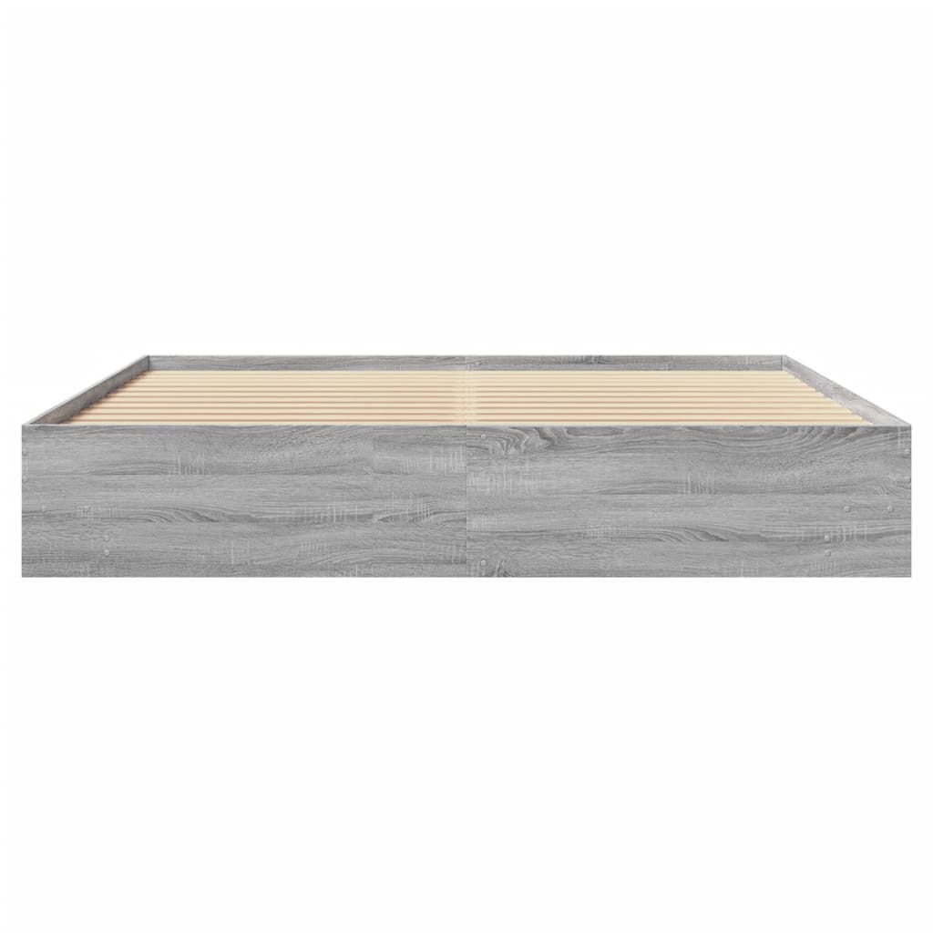 Sengeramme grå sonoma 200x200 cm konstruert tre