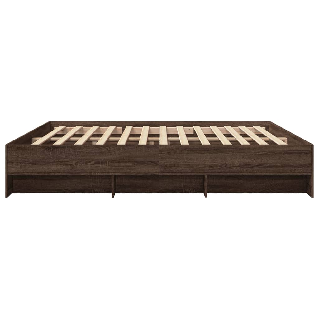 Sengeramme uten madrass madrass brun eik 200x200 cm