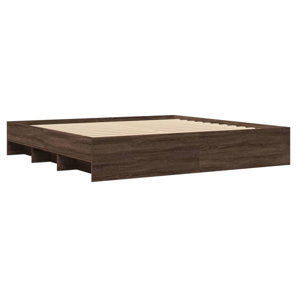 Sengeramme uten madrass madrass brun eik 200x200 cm