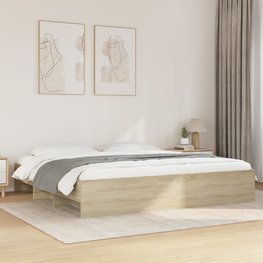 Sengeramme uten madrass sonoma eik 180x200 cm konstruert tre
