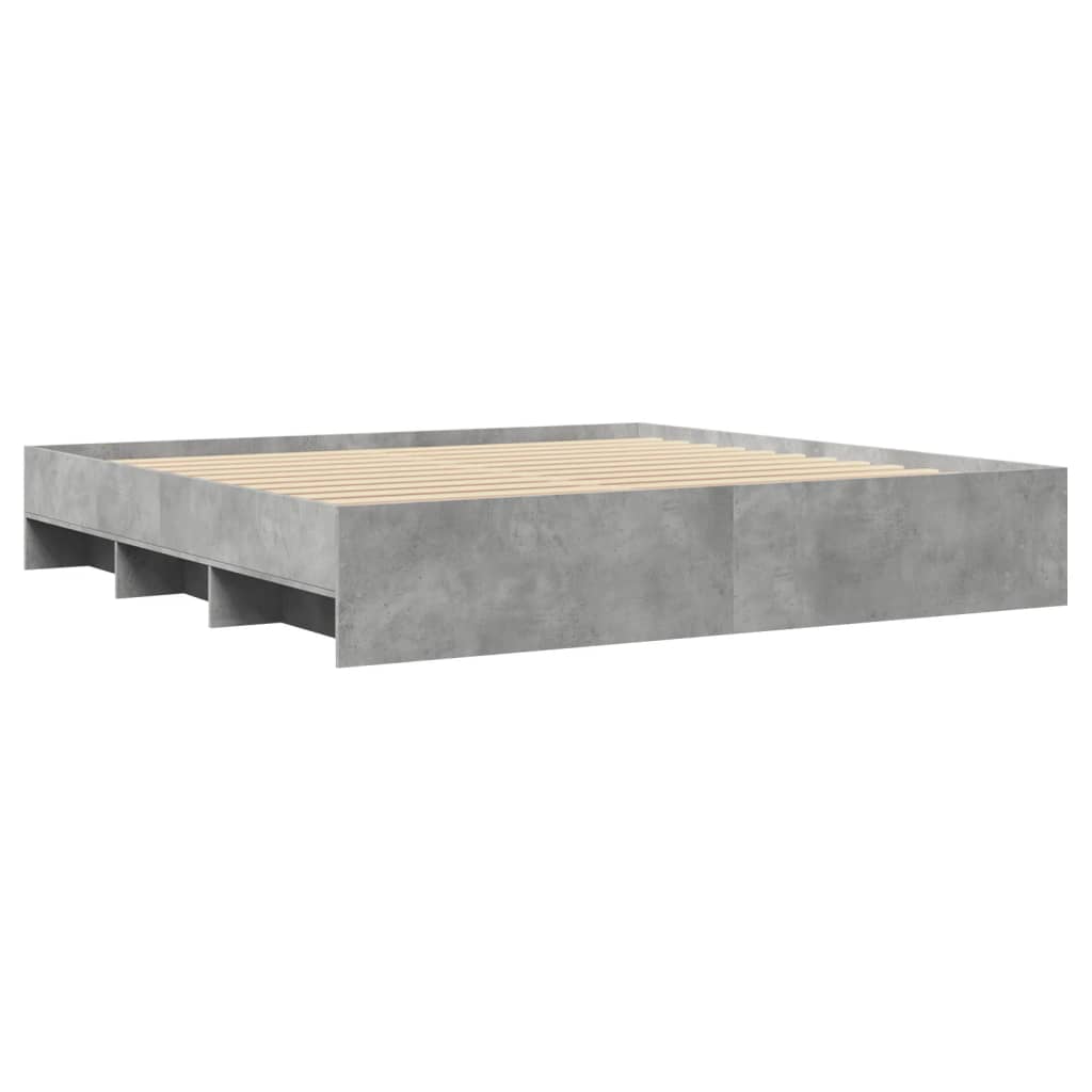 Sengeramme uten madrass betonggrå 180x200 cm konstruert tre
