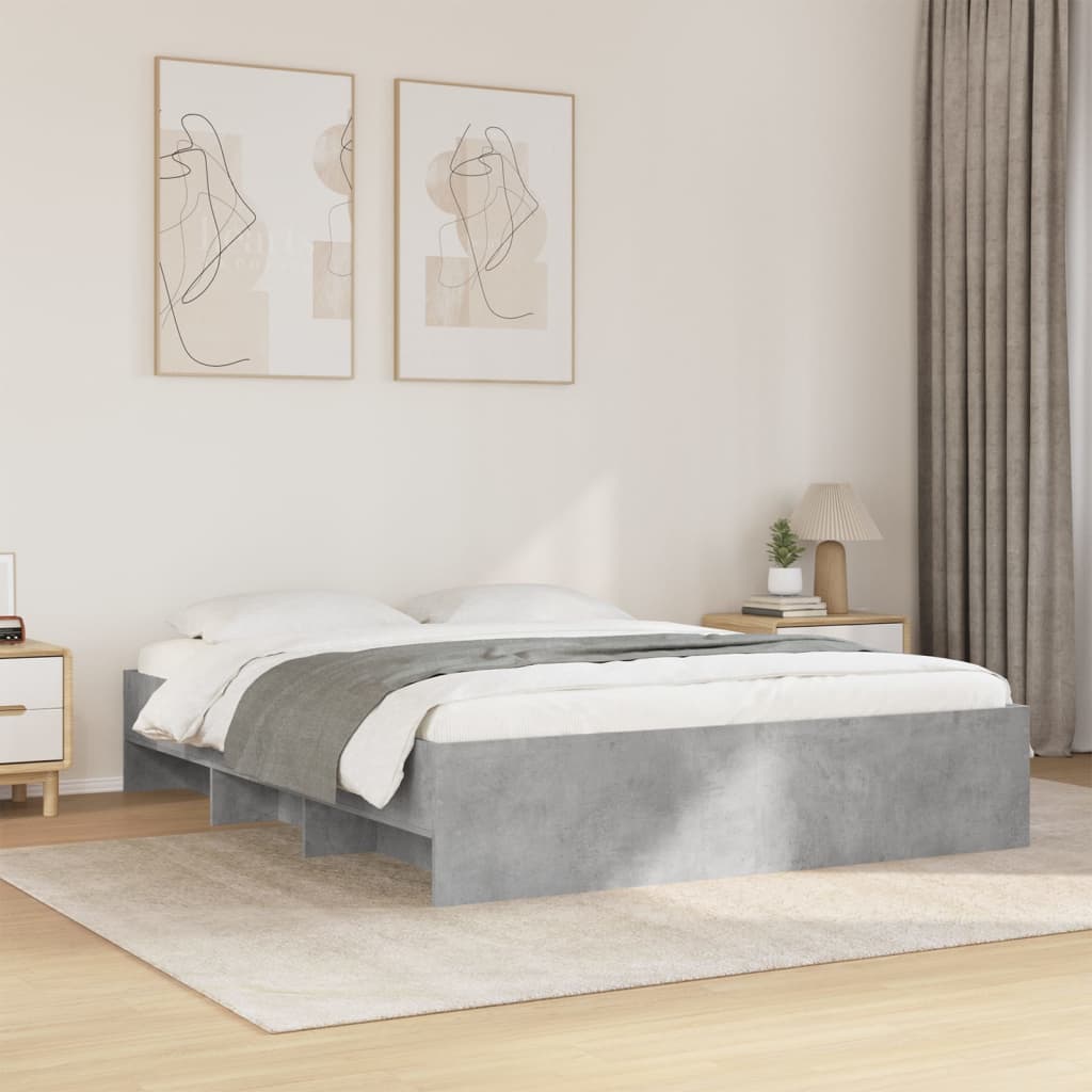 Sengeramme uten madrass betonggrå 160x200 cm konstruert tre