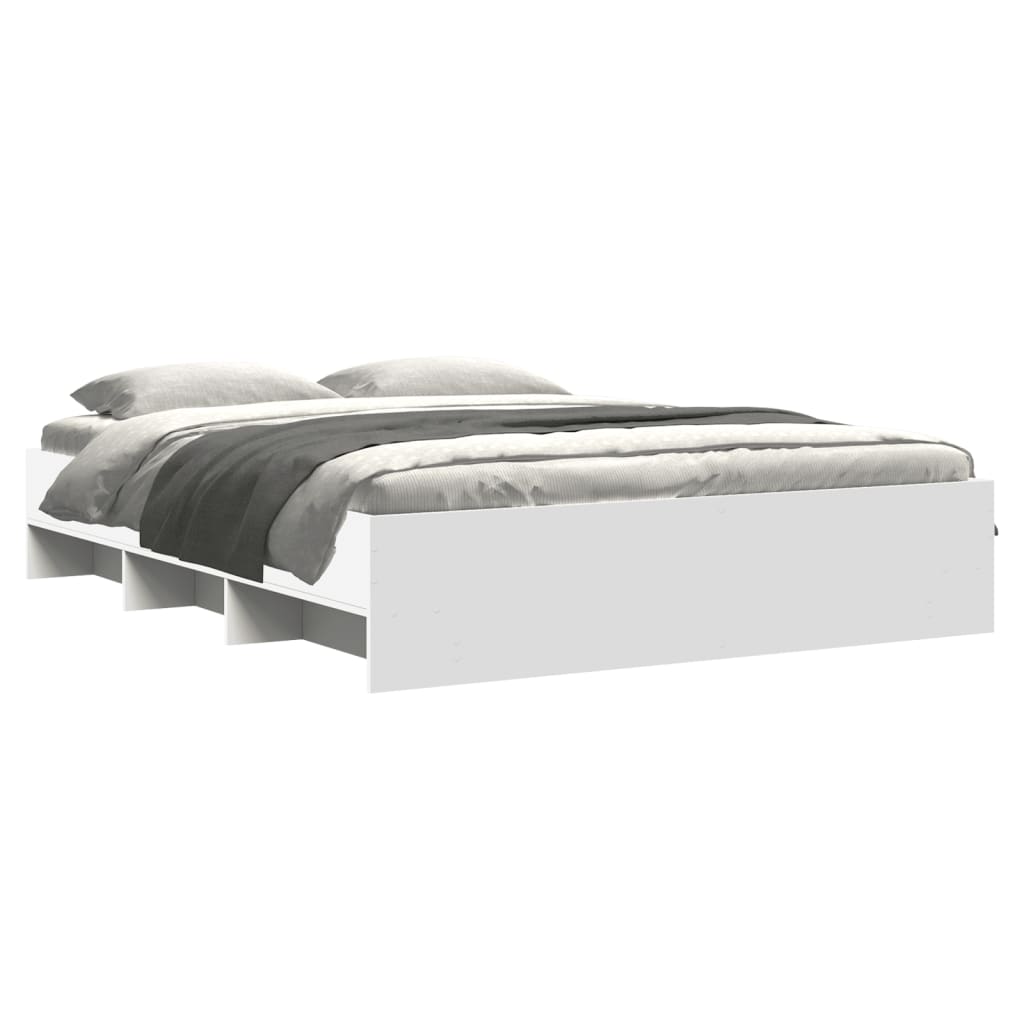 Sengeramme hvit 150x200 cm konstruert tre