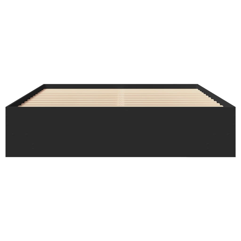 Sengeramme svart 150x200 cm konstruert tre