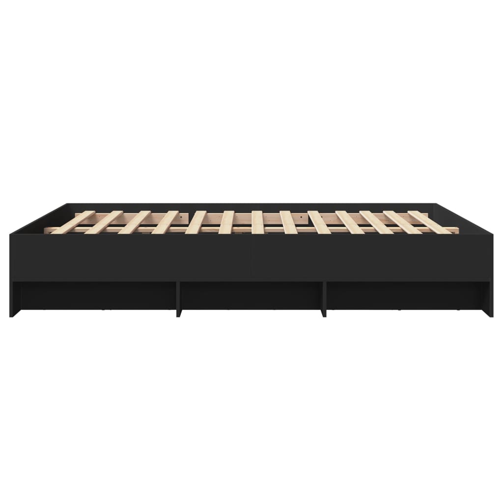Sengeramme svart 150x200 cm konstruert tre