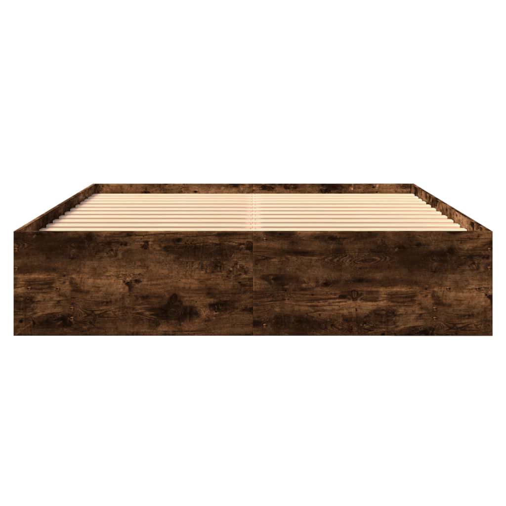 Sengeramme uten madrass røkt eik 150x200 cm konstruert tre