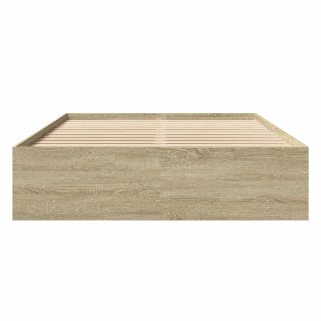 Sengeramme uten madrass sonoma eik 140x200 cm konstruert tre